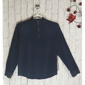 Robert‎ Graham 1/4 Zip Ribbed Knit Pullover Sweater Men's L Academia Preppy